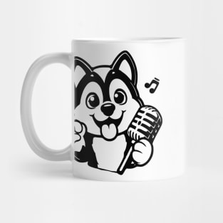 Husky Dog Singing Mug